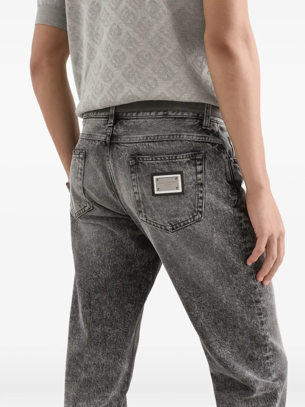 Dolce & Gabbana Jeans met logoplakkaat Grijs