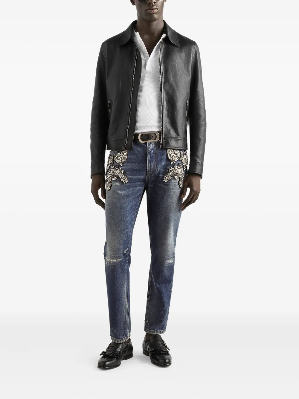 Dolce & Gabbana Verfraaide jeans - Blauw