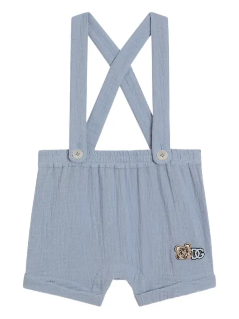 Dolce & Gabbana Kids bear appliqué braces shorts