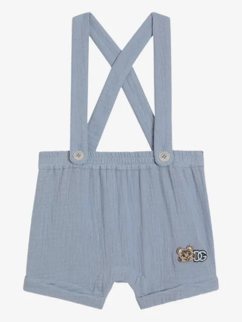 Dolce & Gabbana Kids bear appliqué braces shorts