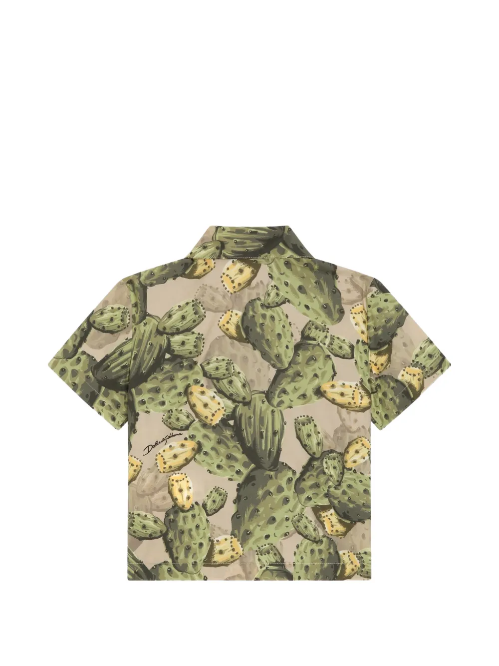 Dolce & Gabbana Kids Popeline shirt met cactusprint Beige