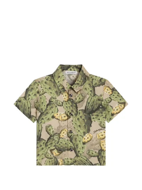Dolce & Gabbana Kids Camisa com estampa de cacto
