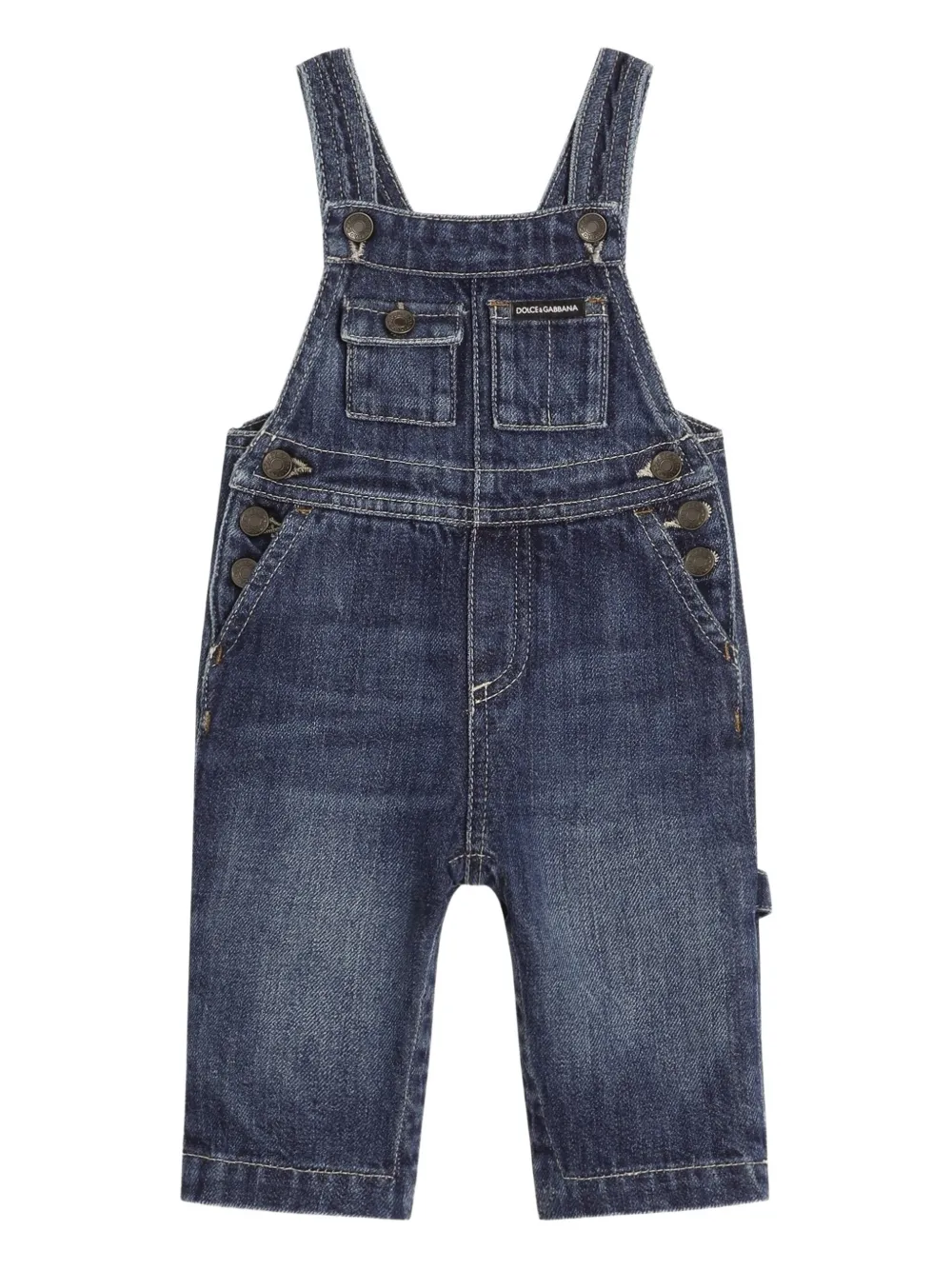 Dolce & Gabbana Kids' Buttoned Jumpsuit In Blue