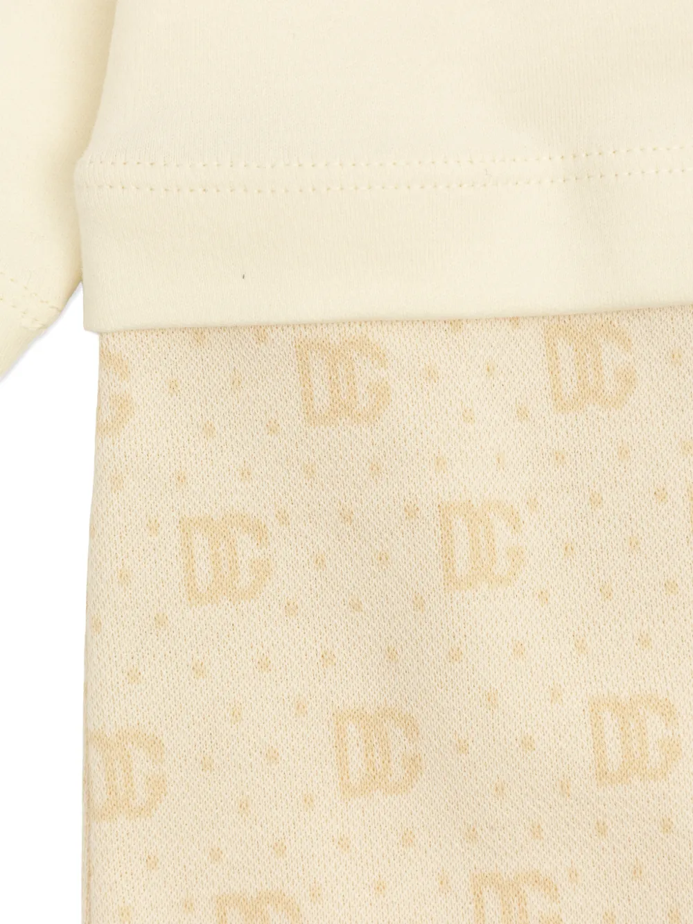 Dolce & Gabbana Kids Driedelig romperset met Peter Pan-kraag en logo Beige
