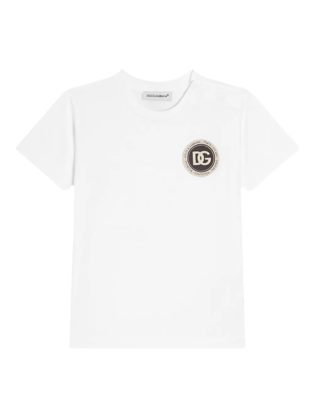 Dolce & Gabbana Kids logo-patch T-shirt - Bianco