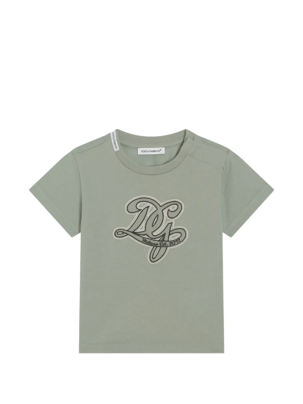 Dolce & Gabbana Kids T-shirt con ricamo DG - Verde