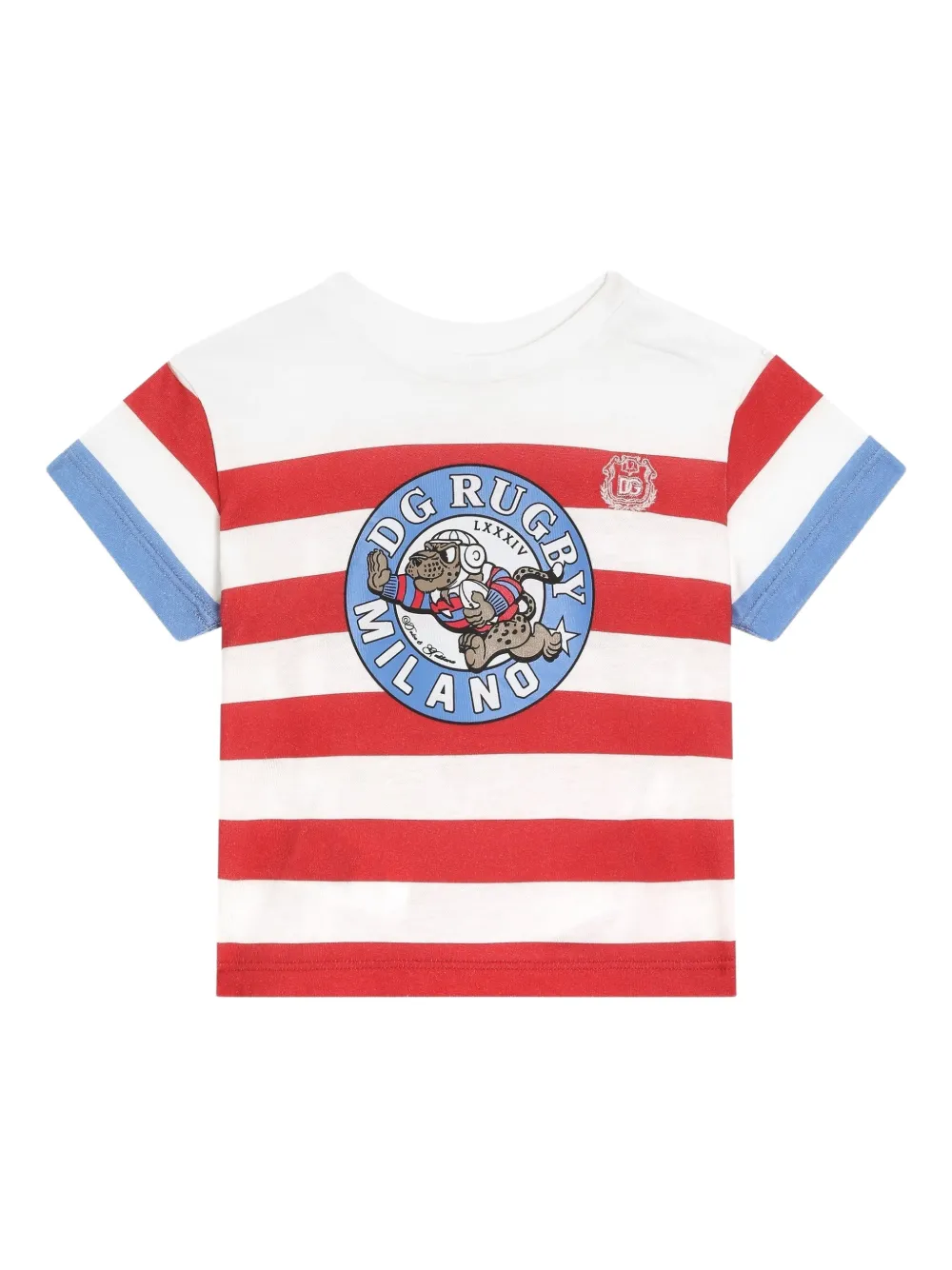 Dolce & Gabbana Kids T-shirt a righe con stampa - Bianco