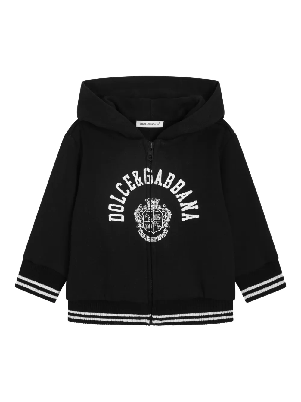 Dolce & Gabbana Kids striped-trim hoodie - Nero