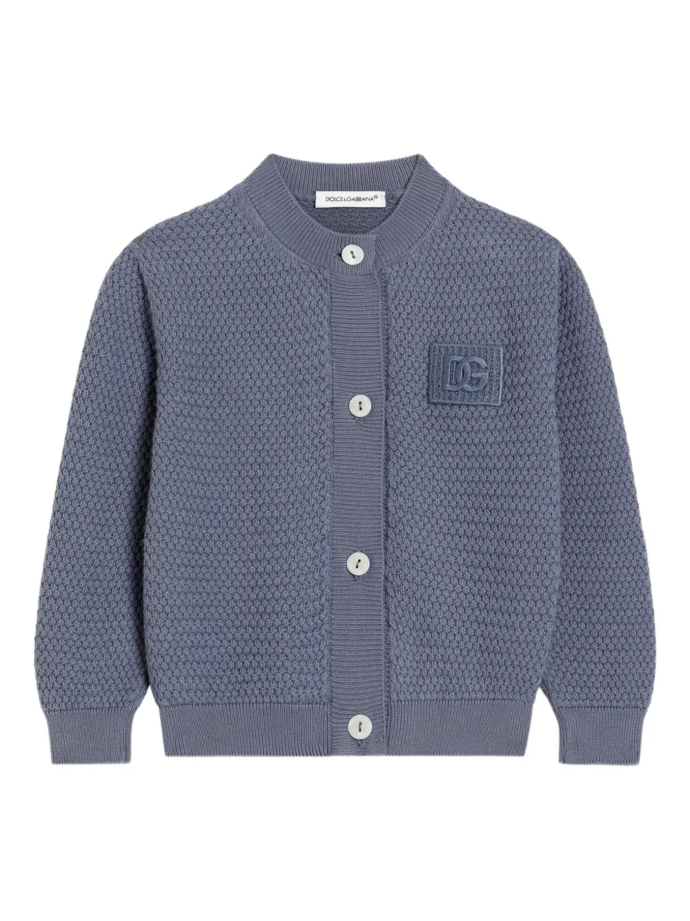 Dolce & Gabbana Kids Cardigan mit Logo-Patch - Blau