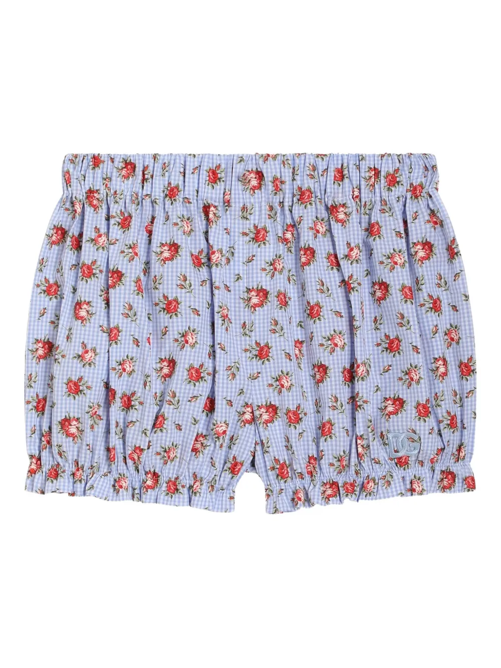 Dolce & Gabbana Kids Shorts a fiori - Blu