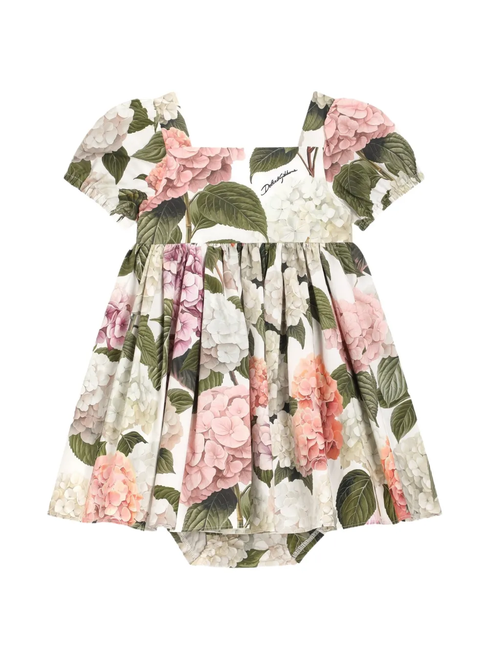 Dolce & Gabbana Kids Abito con stampa orchidee - Bianco