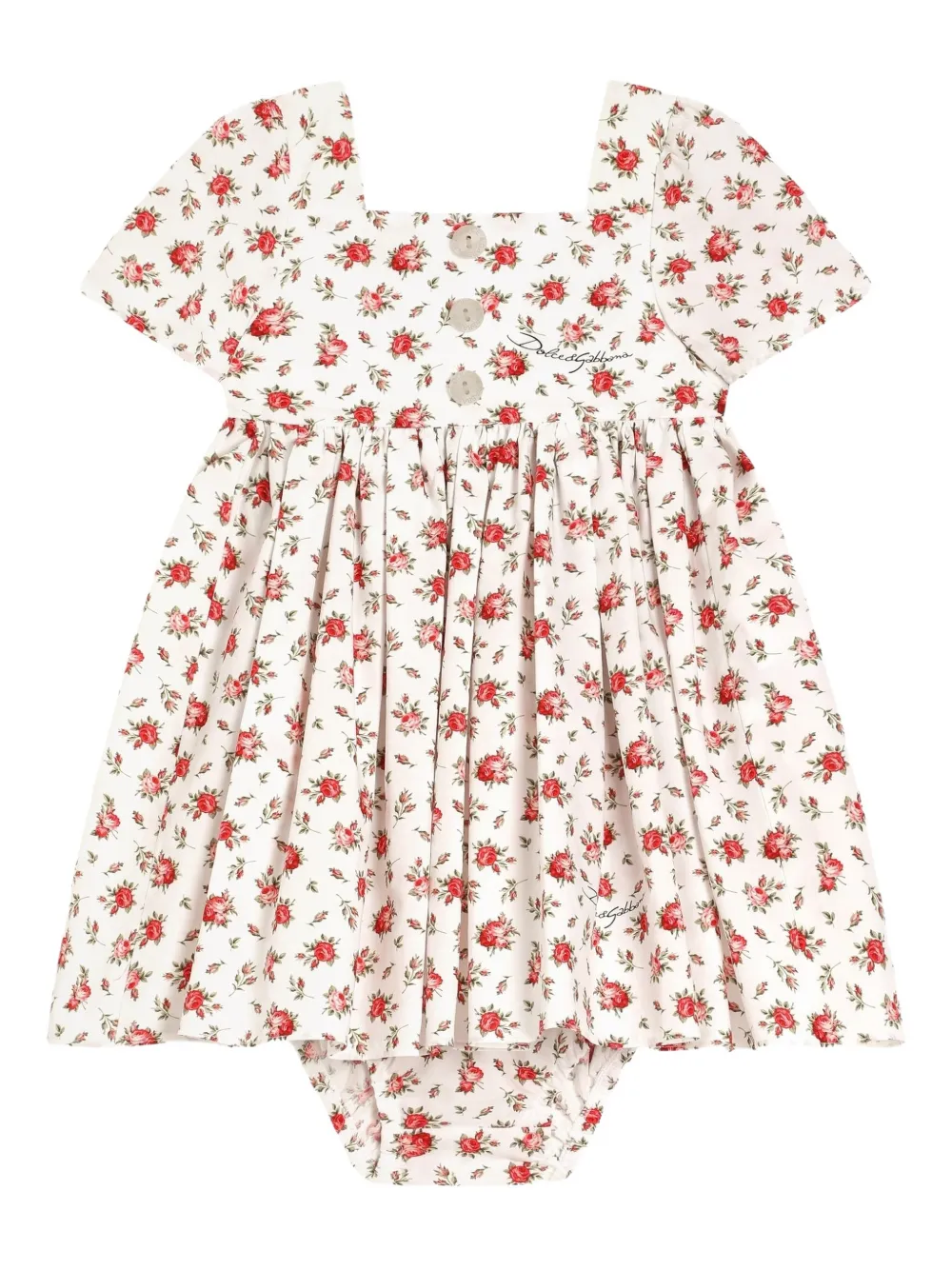 Dolce & Gabbana Kids floral-print dress - White