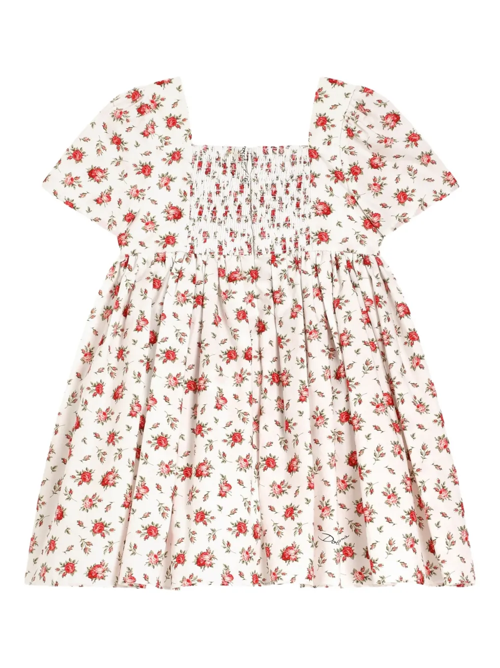 Dolce & Gabbana Kids Jurk met bloemenprint Wit