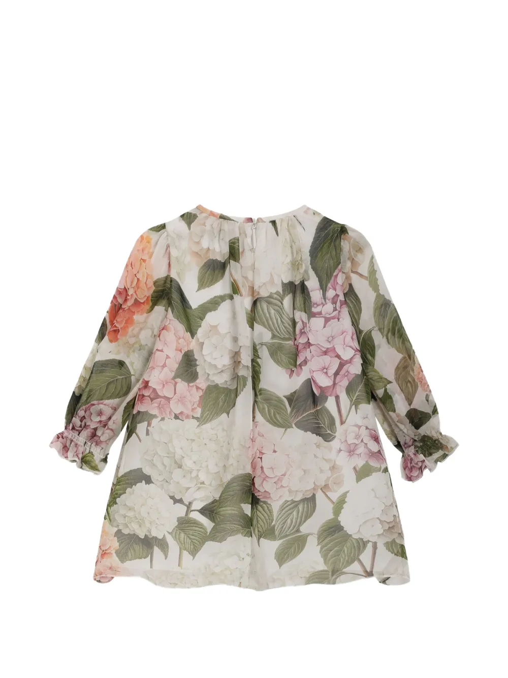  Dolce & Gabbana Kids Hydrangea-print Chiffon Dress - White 