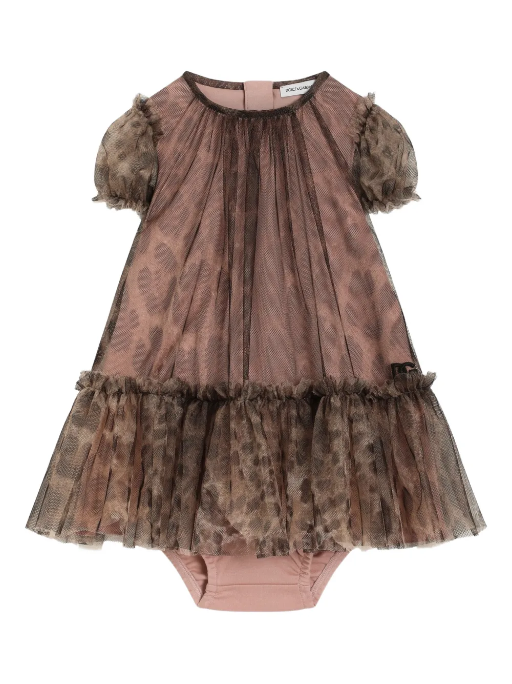 Dolce & Gabbana Kids Abito con ruches - Toni neutri