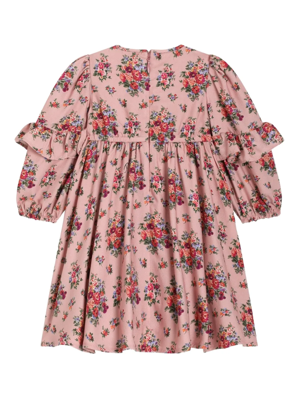 Dolce & Gabbana Kids Jurk met ruches en bloemenprint Roze