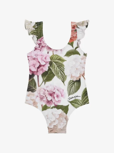 Dolce & Gabbana Kids traje de baño con estampado Hydrangea