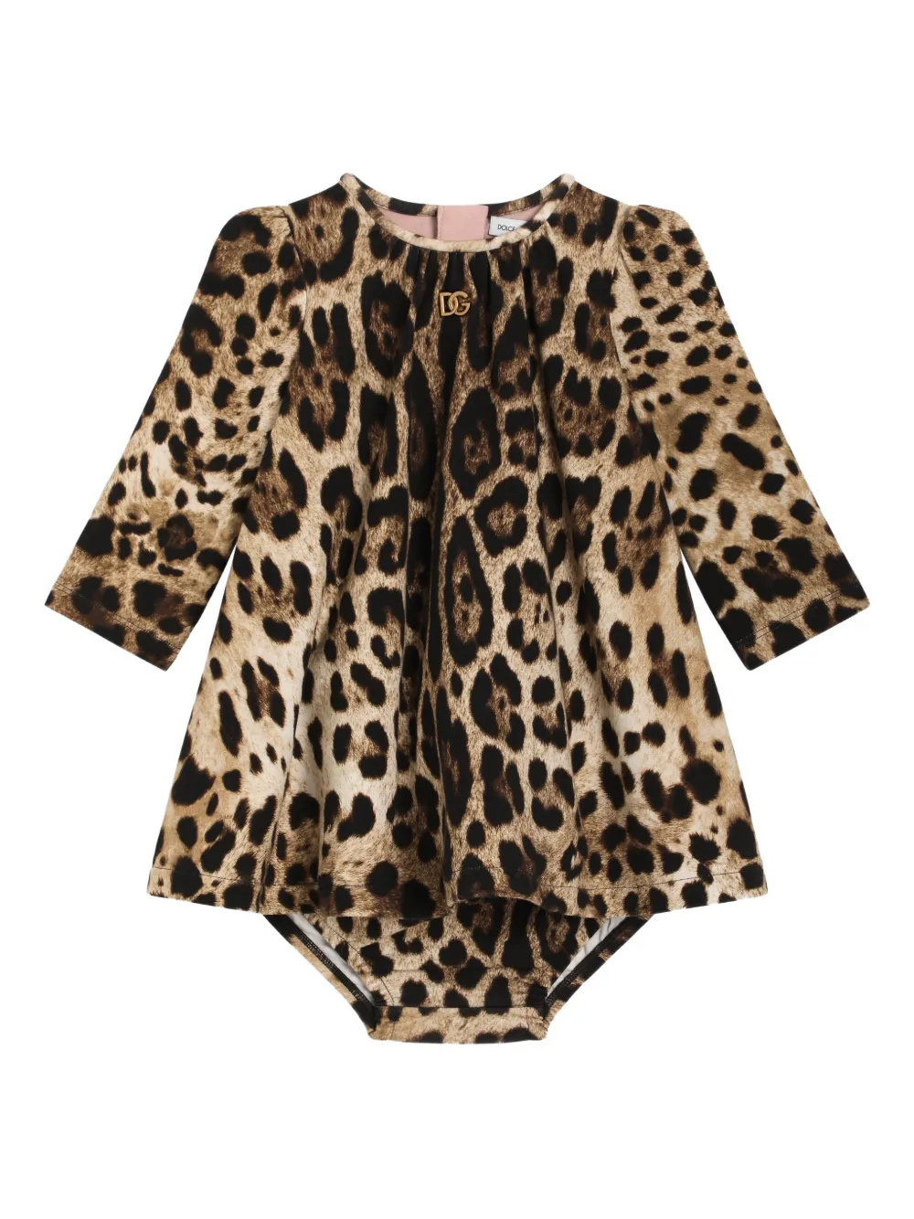 Dolce & Gabbana Kids leopard-print dress - Brown