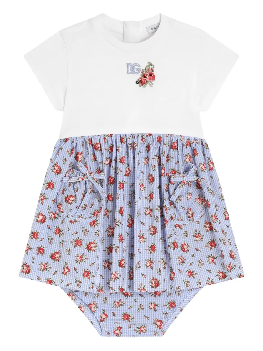 Dolce & Gabbana Kids floral side-pocket dress - White
