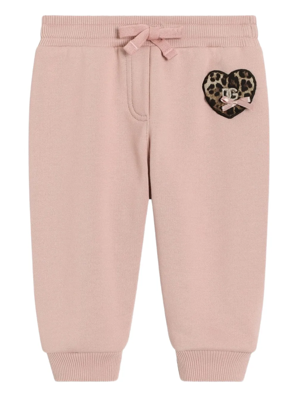 Dolce & Gabbana Kids heart appliqué trousers - Pink