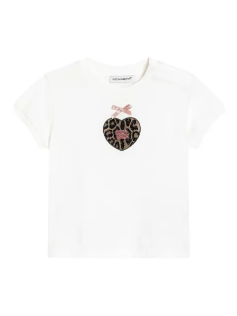Dolce & Gabbana Kids playera con aplique de corazón