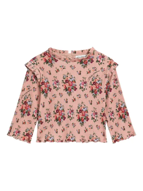 Dolce & Gabbana Kids top con estampado floral y volantes