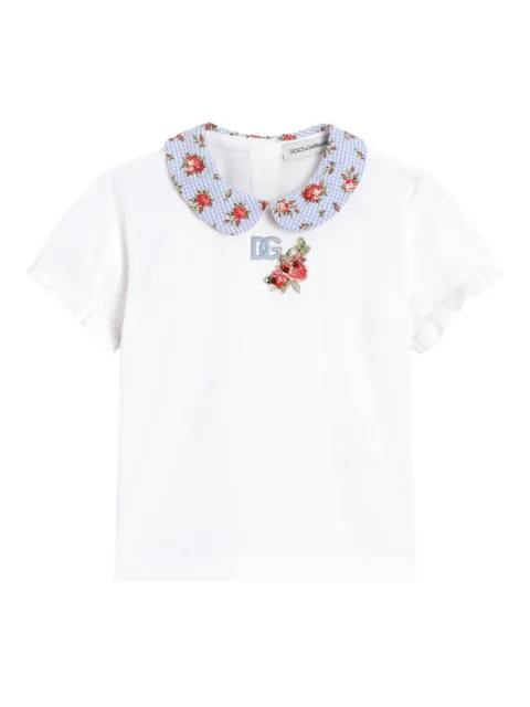 Dolce & Gabbana Kids floral-print collar top