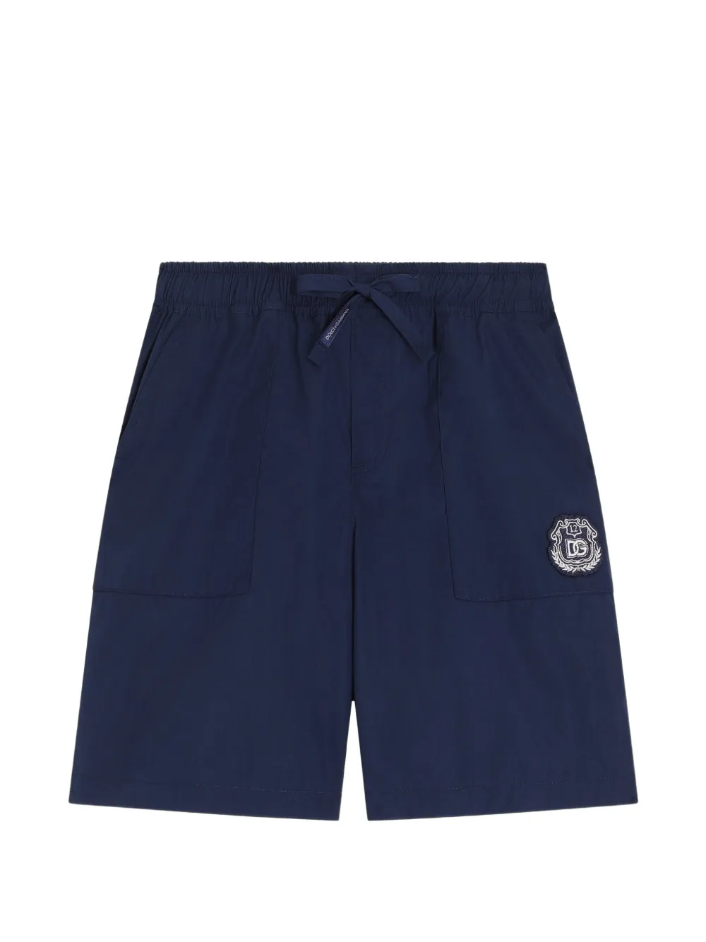 Dolce & Gabbana Kids Shorts mit Logo-Patch - Blau