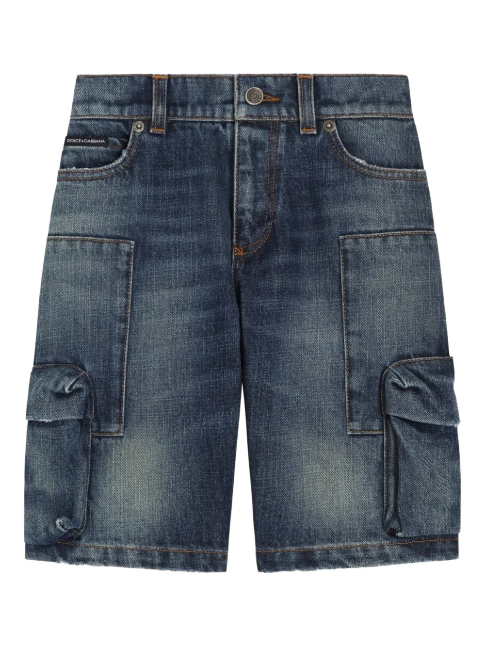 Dolce & Gabbana Kids Cargo corti denim - Blu