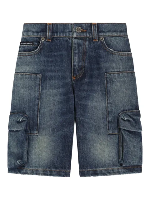 Dolce & Gabbana Kids shorts cargo de mezclilla