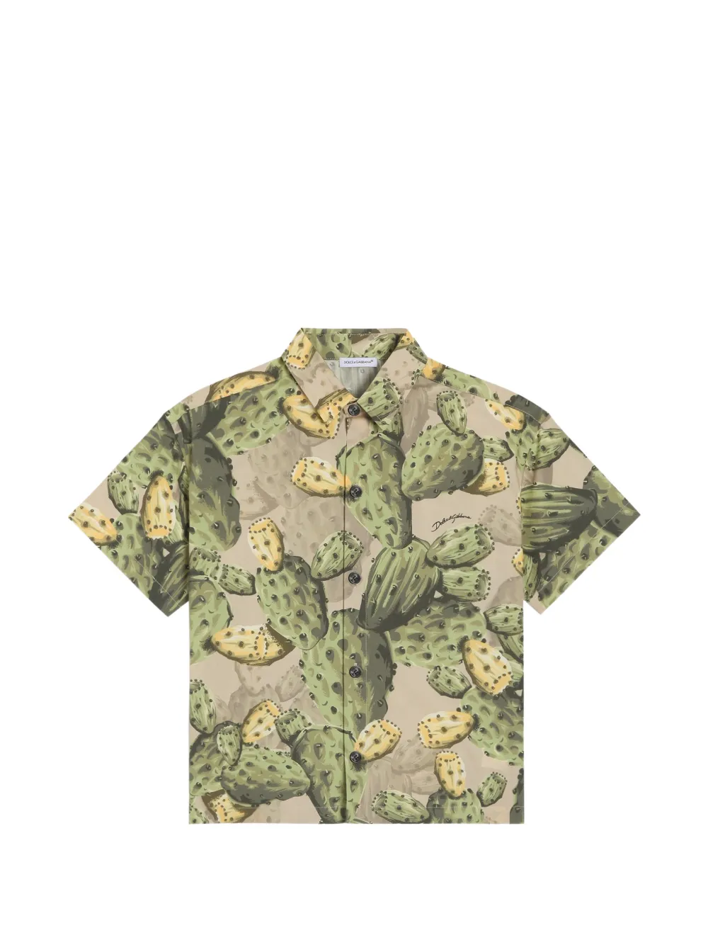 Dolce & Gabbana Kids cactus-print poplin shirt - Green