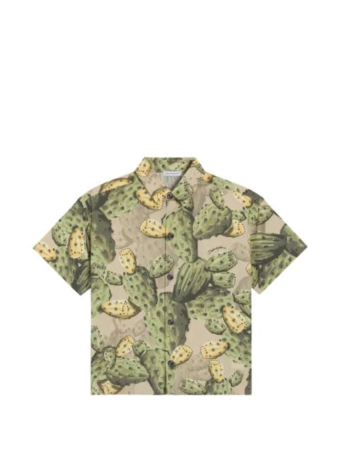 Dolce & Gabbana Kids cactus-print poplin shirt 