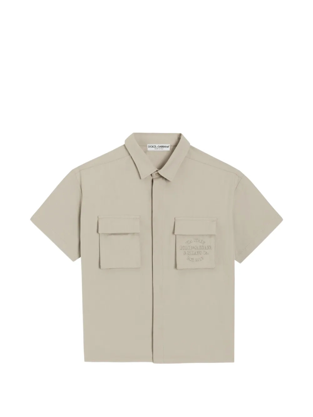 Dolce & Gabbana Kids Camicia in gabardine - Toni neutri