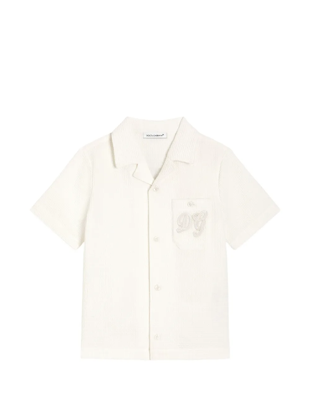 Dolce & Gabbana Kids cotton waffle shirt - White