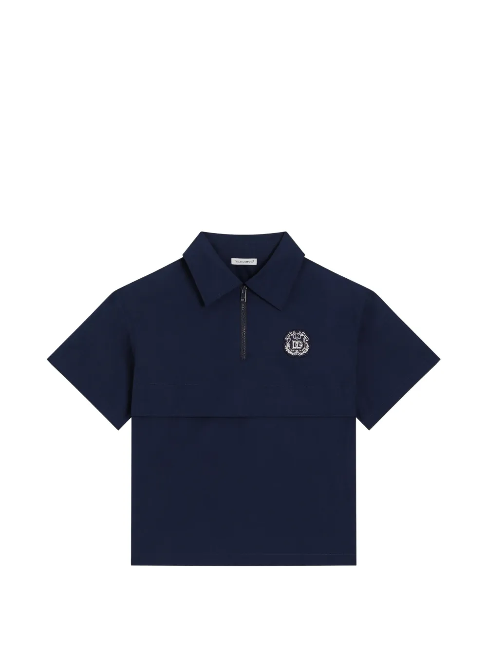 Dolce & Gabbana Kids Polo con applicazione logo - Blu