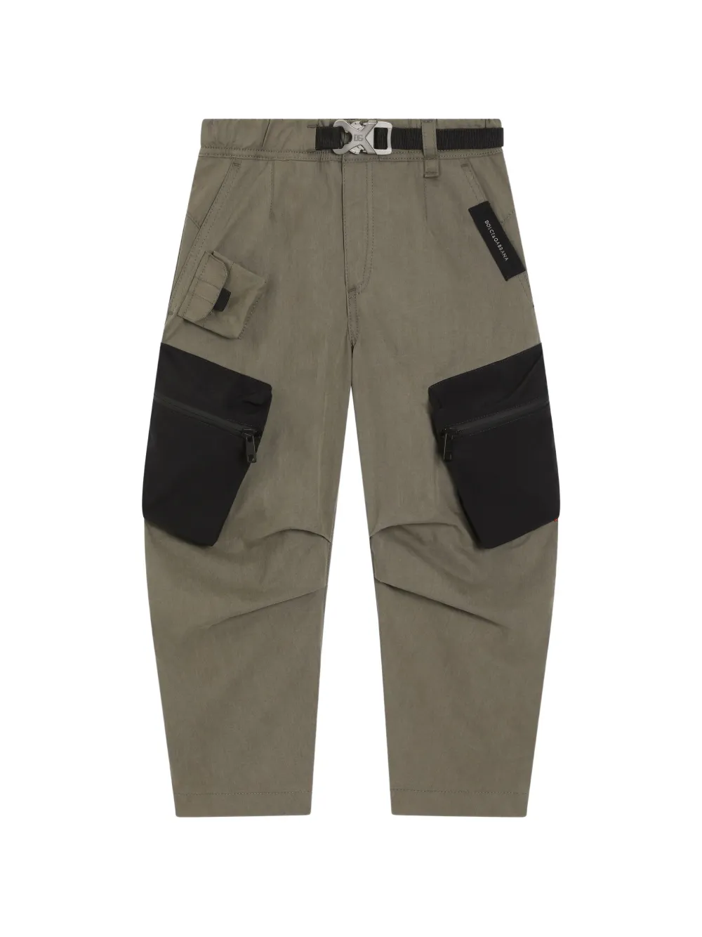 Dolce & Gabbana Kids Pantaloni con applicazione logo - Grigio