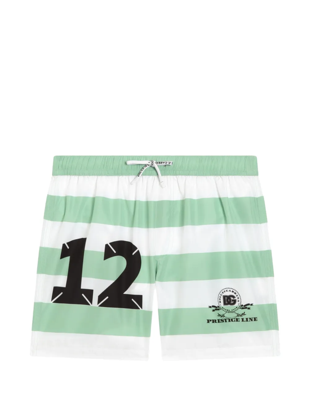 Dolce & Gabbana Kids striped-pattern swim shorts - Green
