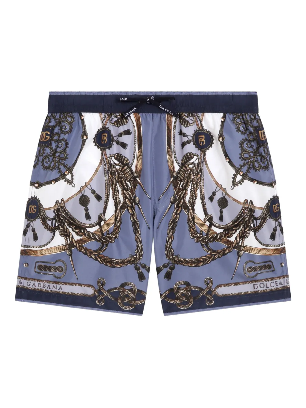 Dolce & Gabbana Kids Costume da bagno con stampa - Blu