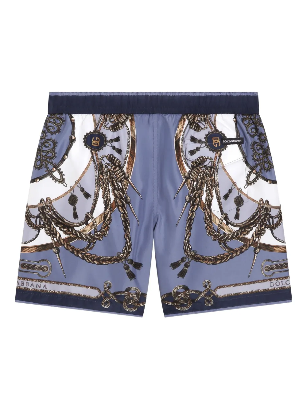 Dolce & Gabbana Kids Zwembroek met touwprint Blauw