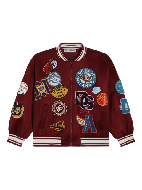 Dolce & Gabbana Kids appliqué-embellishment bomber jacket