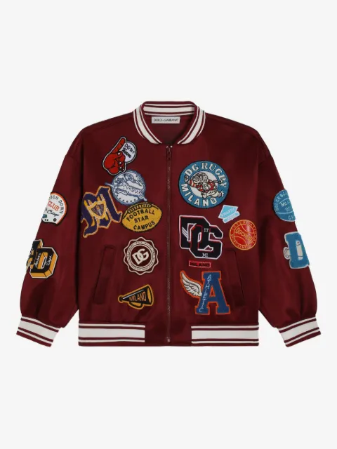 Dolce & Gabbana Kids appliqué-embellishment bomber jacket