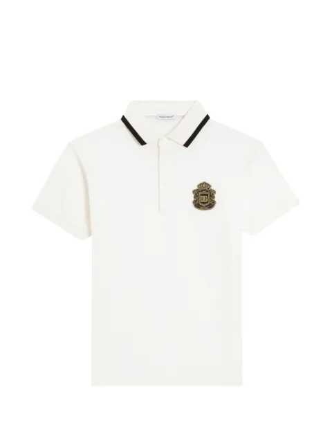 Dolce & Gabbana Kids piqué polo shirt with DG heraldic patch