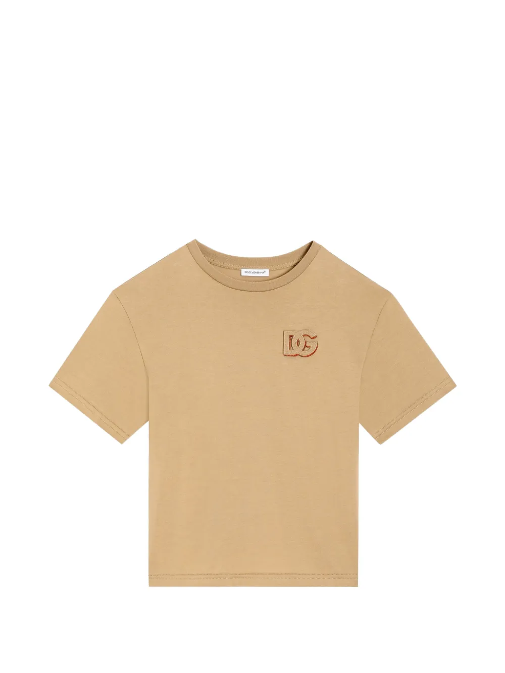 Dolce & Gabbana Kids jersey T-shirt with DG-patch - Toni neutri