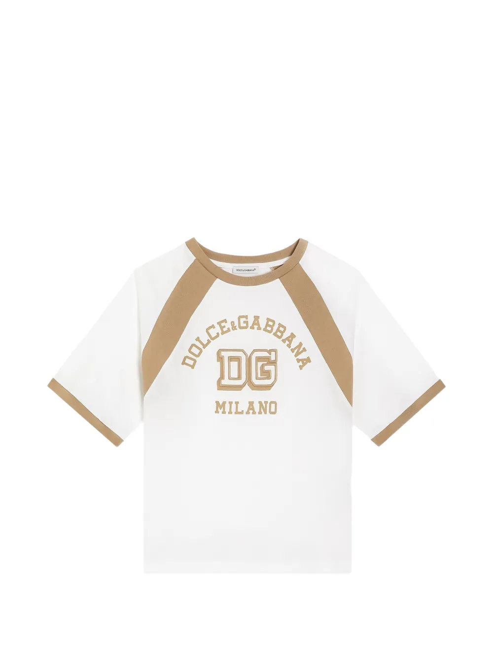 Dolce & Gabbana Kids jersey T-shirt with print and embroidery - Bianco