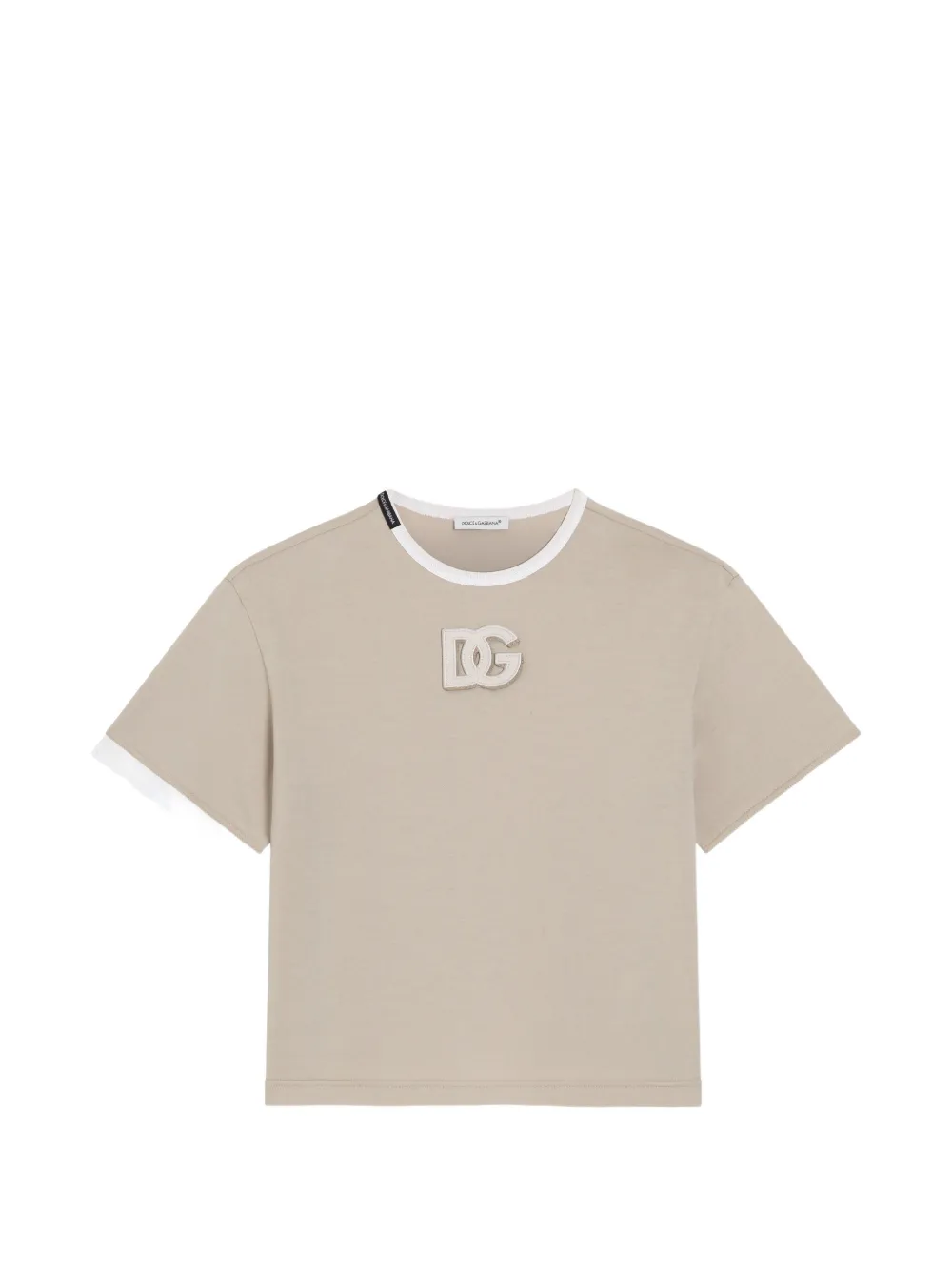 Dolce & Gabbana Kids T-shirt con ricamo DG - Toni neutri