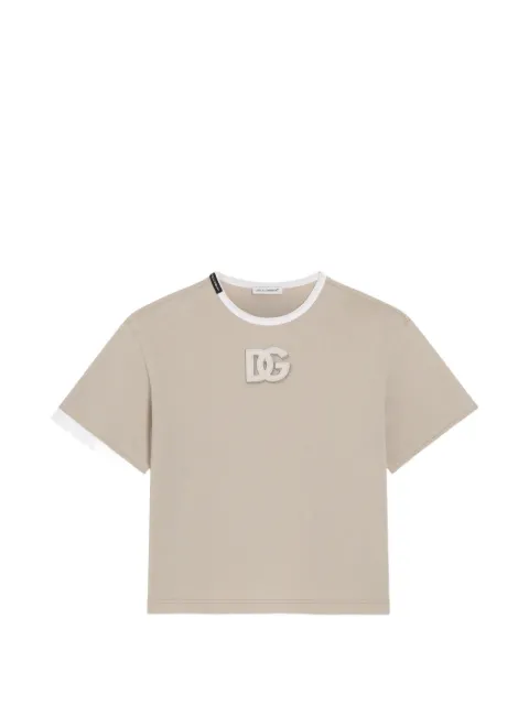 Dolce & Gabbana Kids jersey T-shirt with embroidered DG appliqué