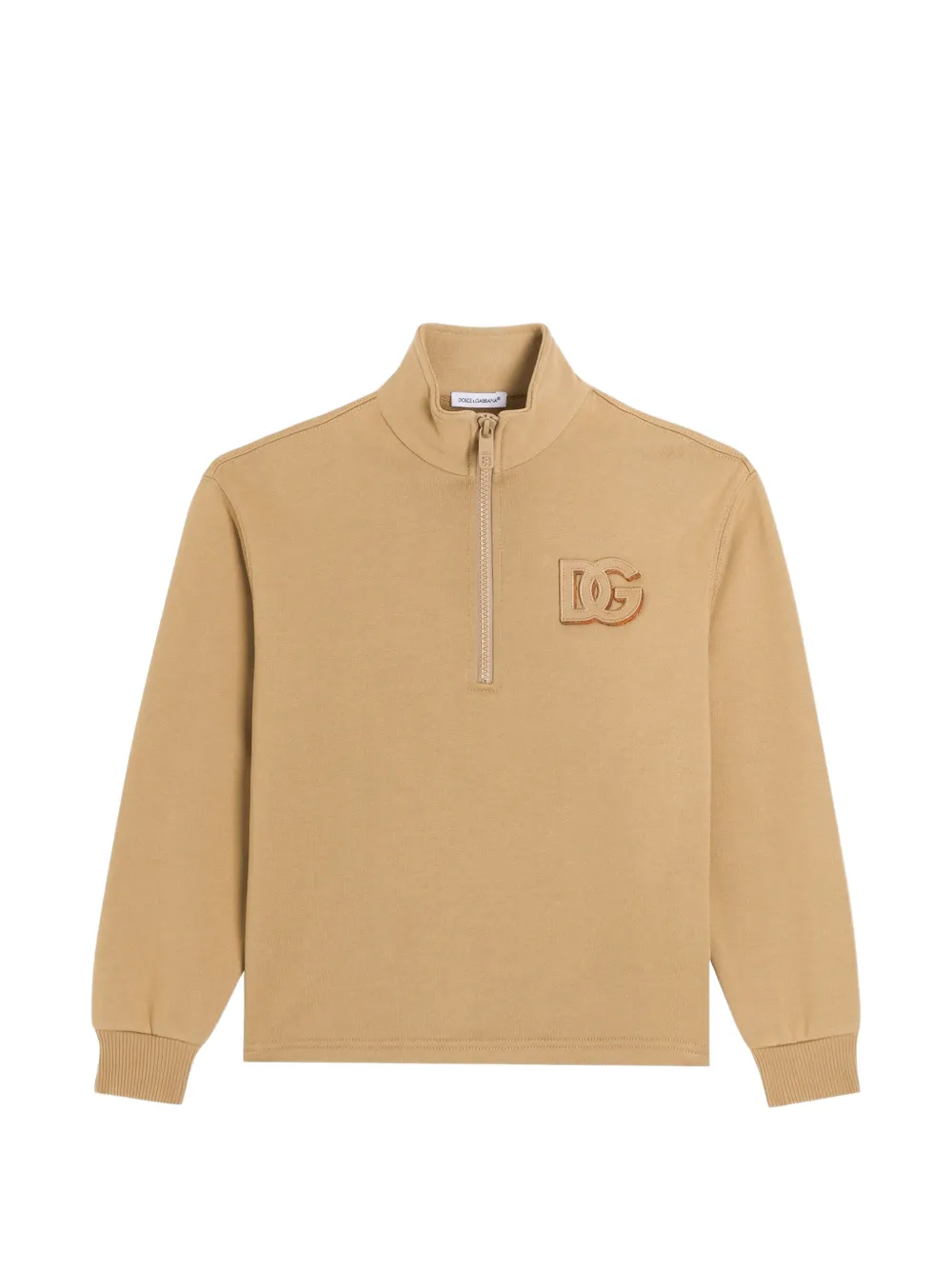 Dolce & Gabbana Kids cotton sweatshirt with DG-patch - Toni neutri