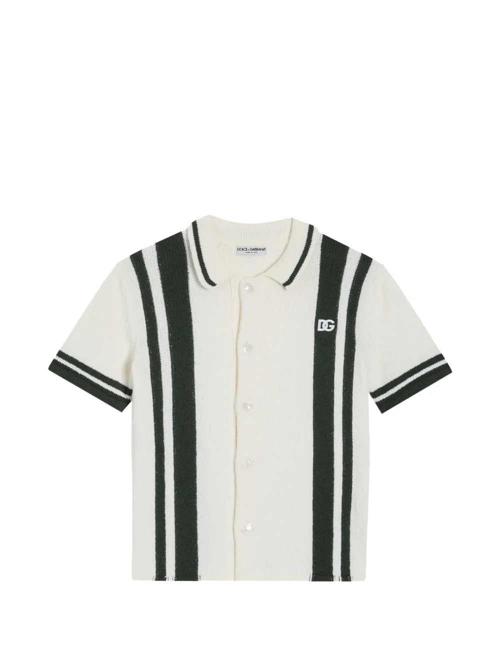 Dolce & Gabbana Kids knitted shirt with intarsia - Neutrals