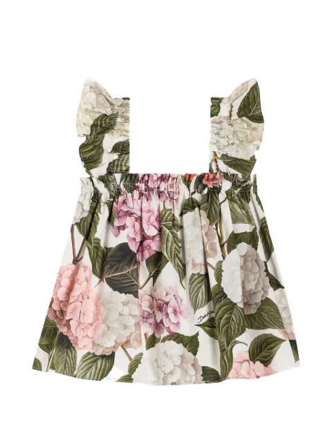 Dolce & Gabbana Kids hydrangea-print poplin top