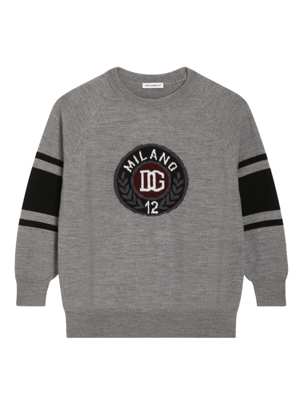 Dolce & Gabbana Kids graphic-embroidered sweater - Grigio
